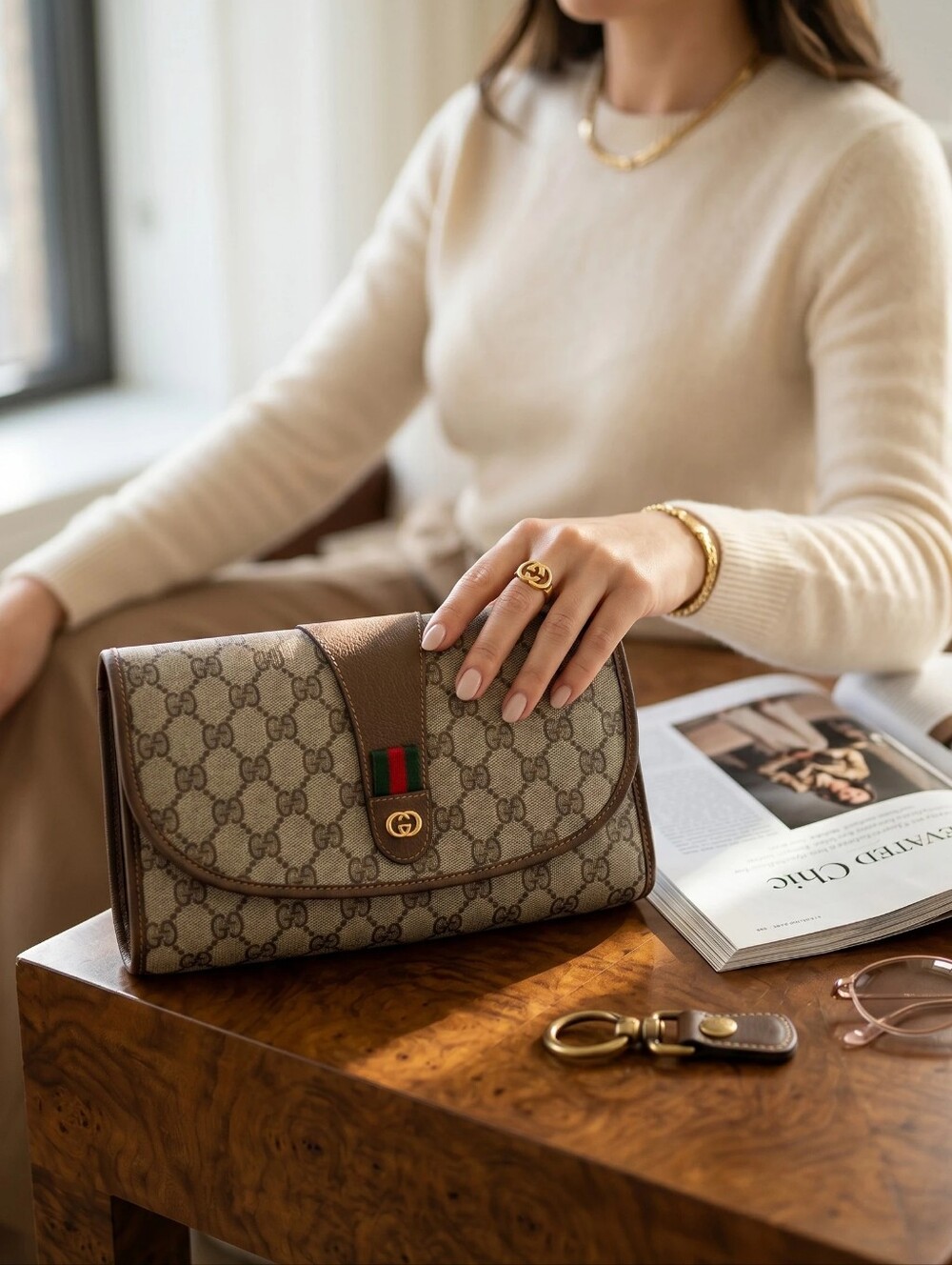 Gucci Vintage GG Supreme Sherryline Clutch